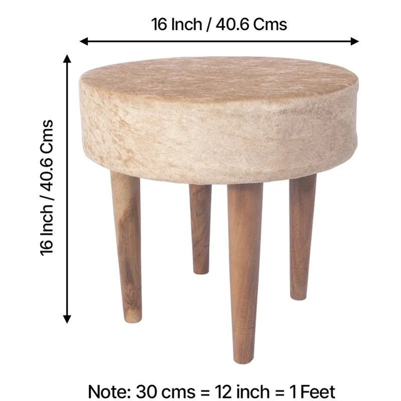 Pavex Sheesham Wooden Stools (Beige) - Set Of Two media 9