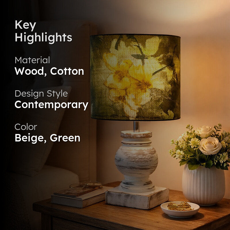 BlossomNest Light Wooden Table Lamp media 2