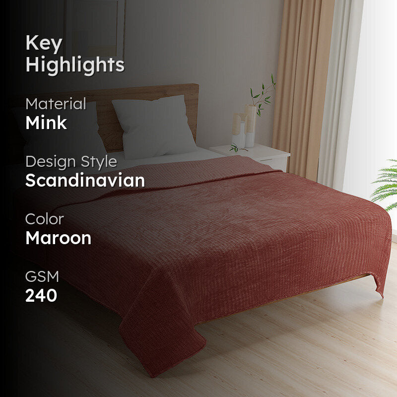 Swayam Seda Mink Blanket (Maroon) - 240 GSM media 2