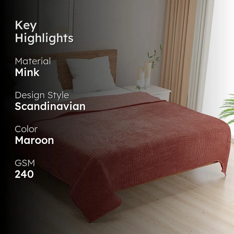 Swayam Seda Mink Blanket (Maroon) - 240 GSM media 2