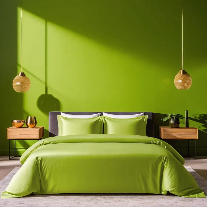 Moonweave Solid Cotton Bedsheet (Muted Green) - 400 TC media 4