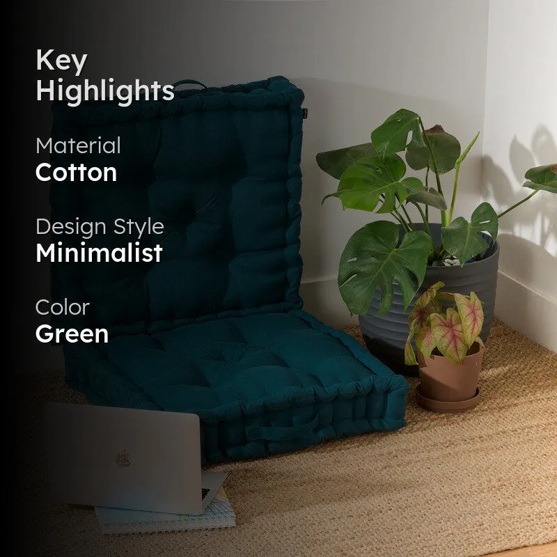 Marlon Cotton Floor Cushion (Botanical Green) - Set Of Two media 2