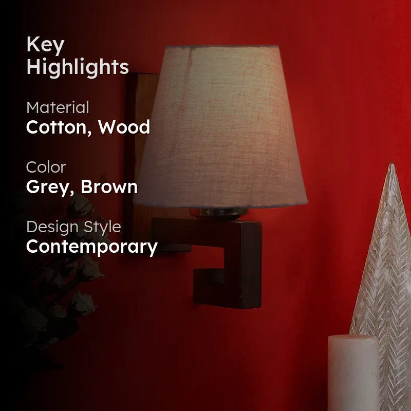 Roz Conical Wooden Wall Lamp media 2