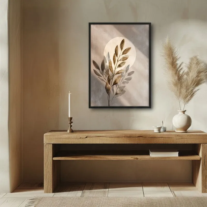Nature Inspired Botanical Archival Paper Wall Painting With Black Frame media 1