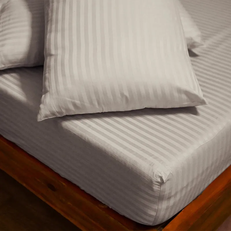 Stripe Charm Cotton Pillow Cover (Beige) - Set Of Two media 5