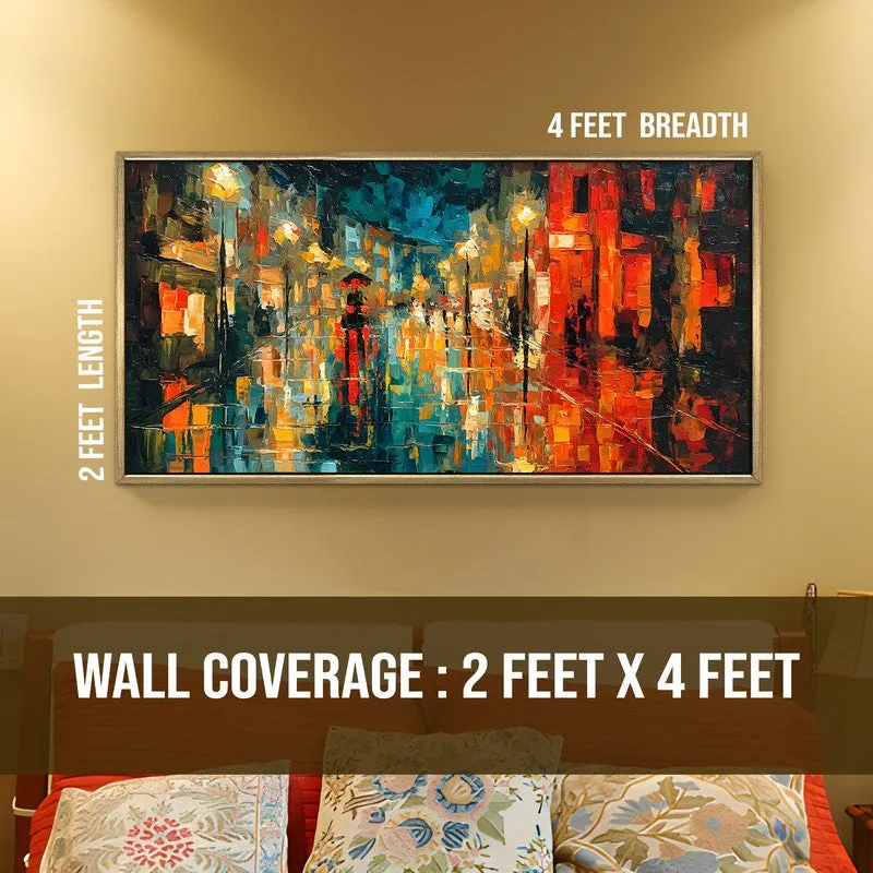 Urban Glow Canvas Wall Painting With Frame media 8