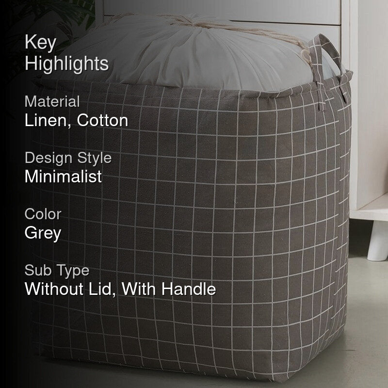 Stylish Grey Laundry Hamper  Lightweight & Foldable Storage Basket media 2