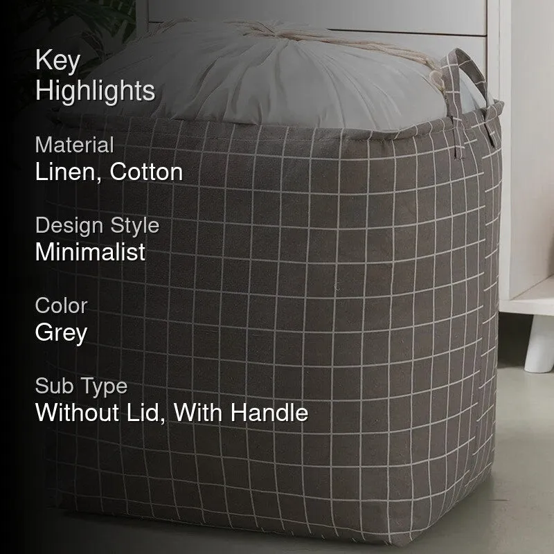 Stylish Grey Laundry Hamper  Lightweight & Foldable Storage Basket media 2