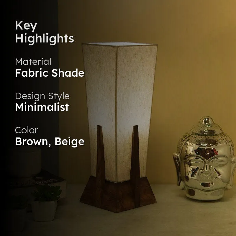 Retro Radiance Fabric Table Lamp (Beige) - Set of Two media 2