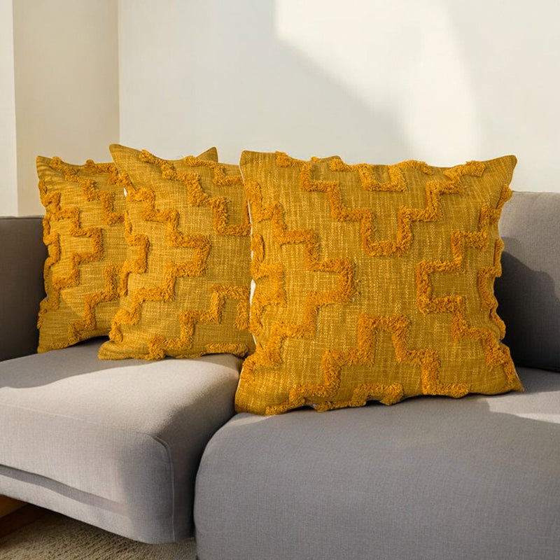 Golden Looms Tufted Cushion Cover Set - Set Of Three