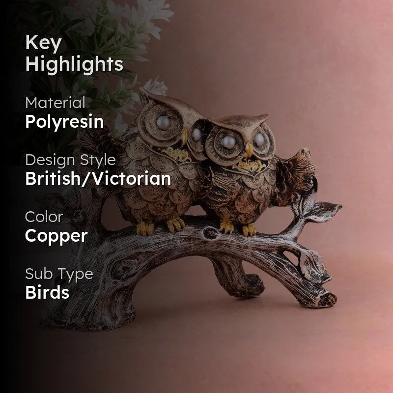 Hoot & Chill Painted Polyresin Showpiece - Copper media 2