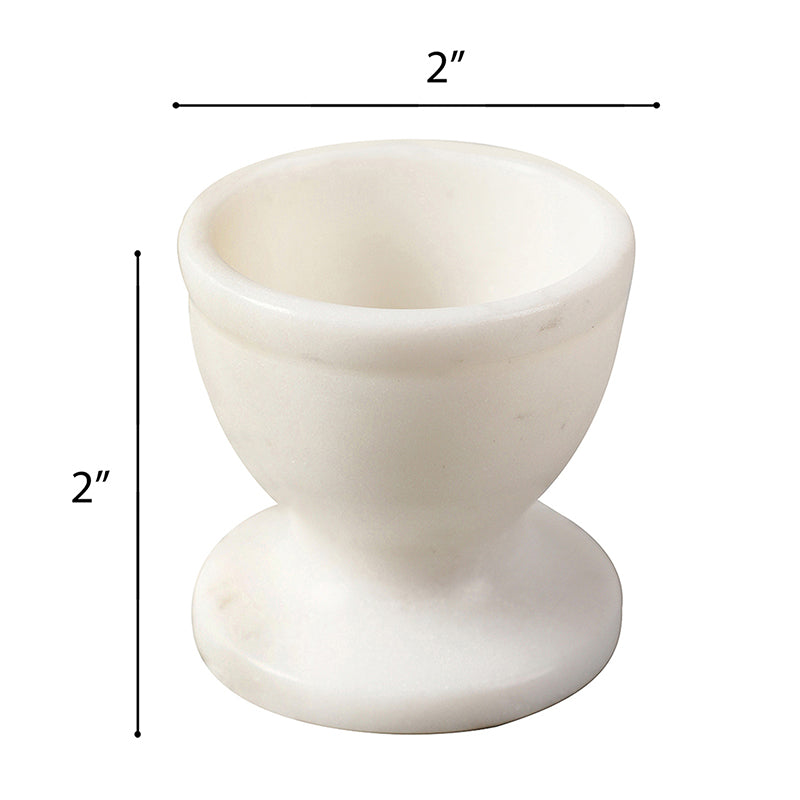 Stone Nest Marble Egg Cup (White) - Set Of Two media 7