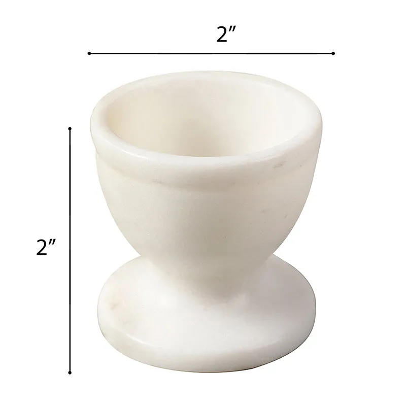 Stone Nest Marble Egg Cup (White) - Set Of Two media 7