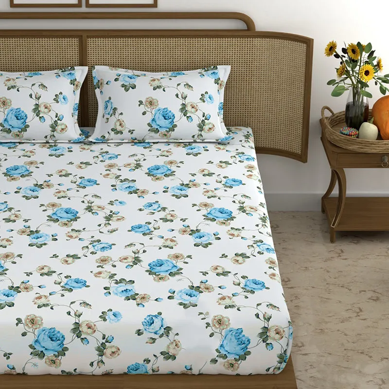 Lillian Fitted Microfiber Microfiber Bedsheet (Blue) - 150 GSM media 4