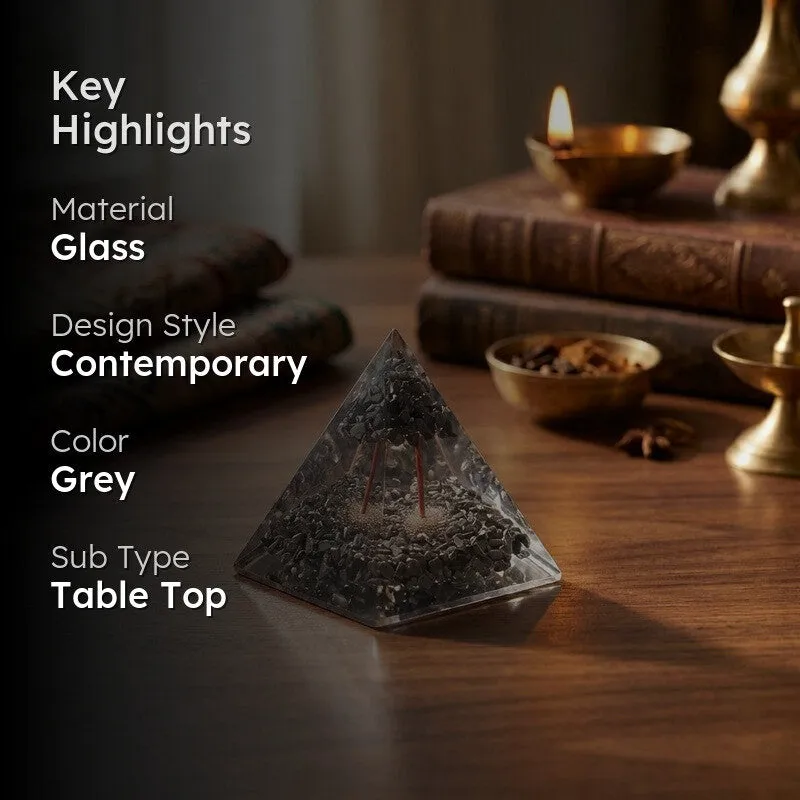 Pyrite Money Attraction Glass Pyramid media 2