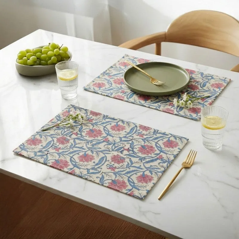 Petal Whisper Canvas Table Mats - Set Of Two media 1
