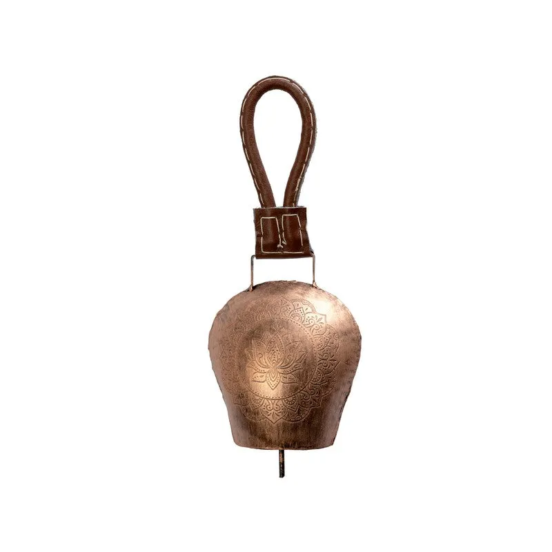 Single copper hanging bell shown against a white background.
