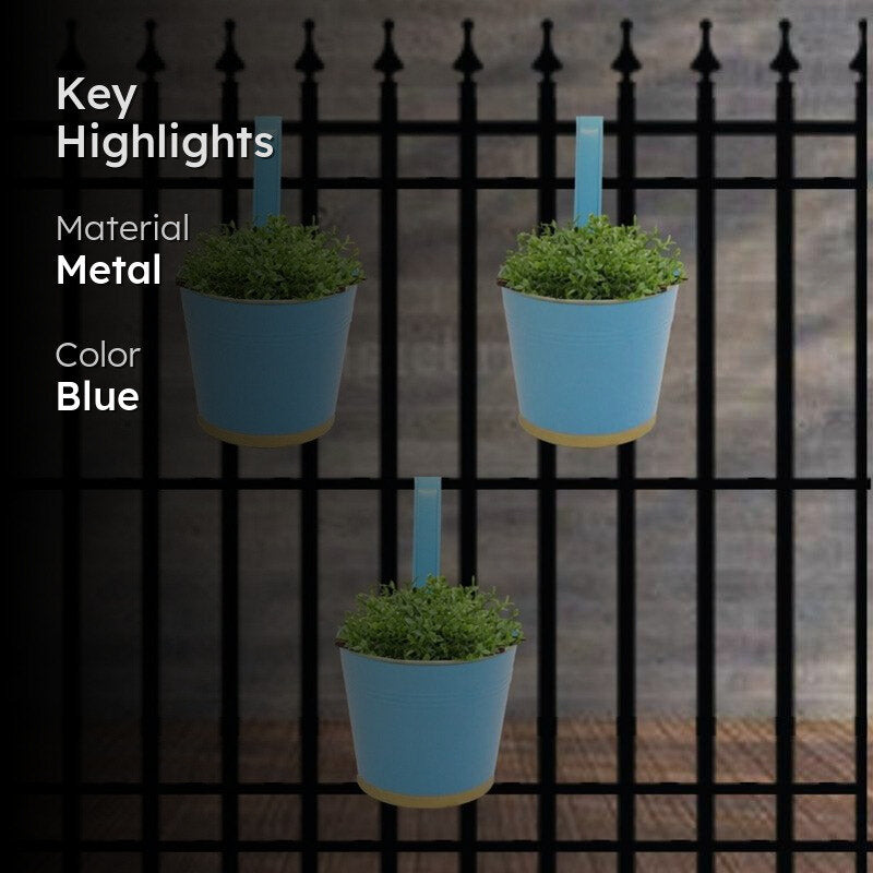Lush Glow Planter (Blue) - Set Of Three media 2