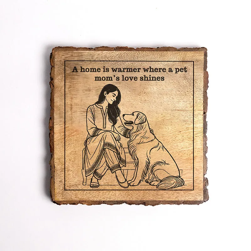 Pet Mom's Love Wooden Showpiece - Square media 5
