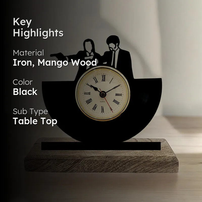 Pulp Fiction Noir Analog Table Clock media 2