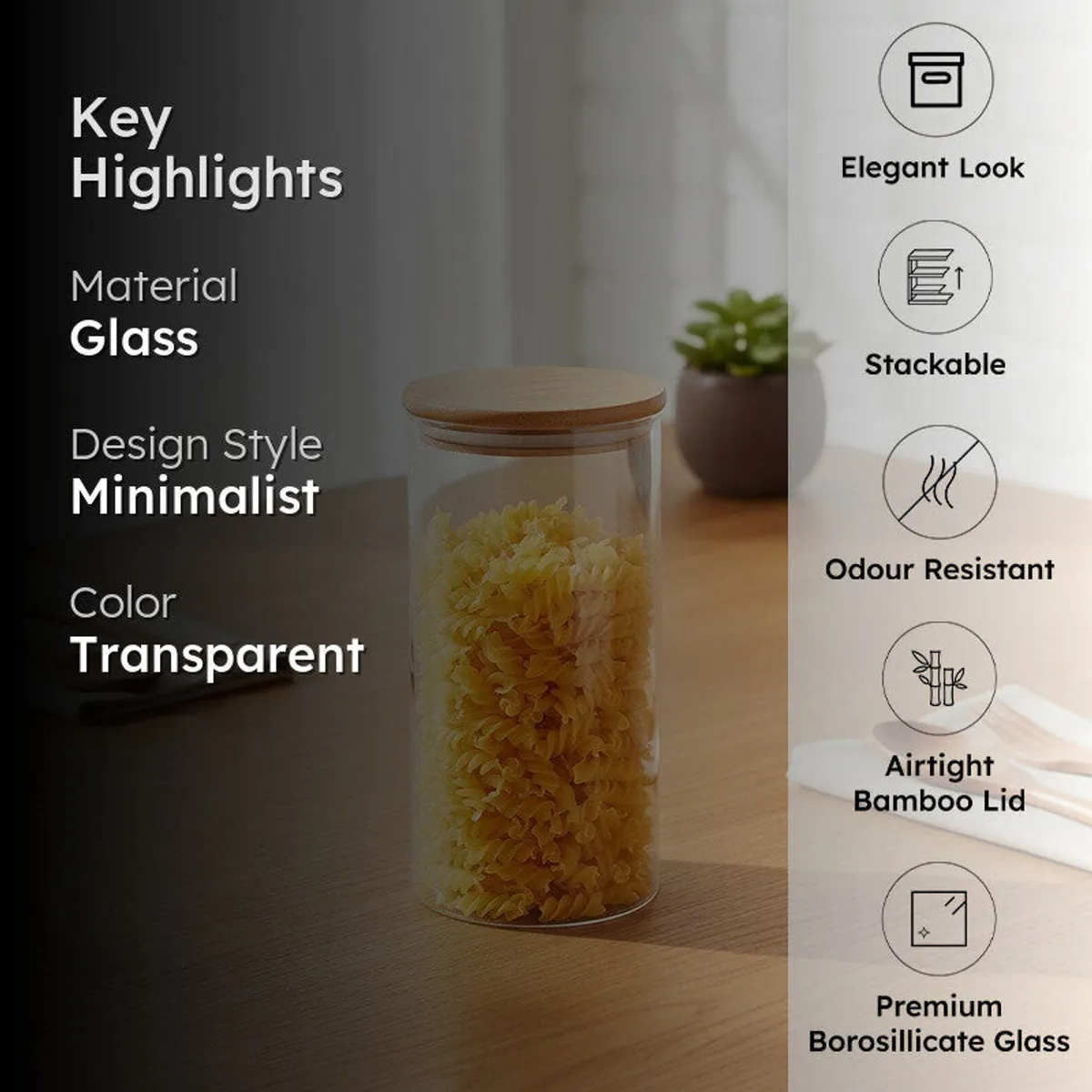 Jarzy Glass Jar - 600 mL - 2
