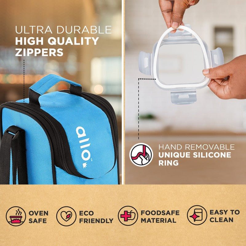 Crunvo Leak Proof Glass Lunch Box (320 mL Each) - Set Of Three media 7