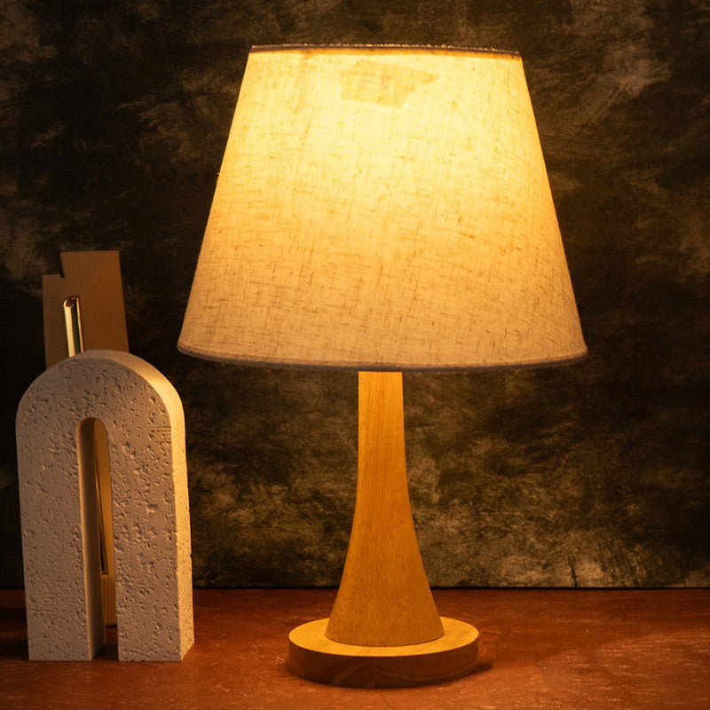 AarviDecor Islington Designer Cotton Table Lamp - White