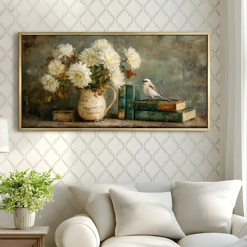 Feathered Tale Canvas Wall Painting With Frame media 4