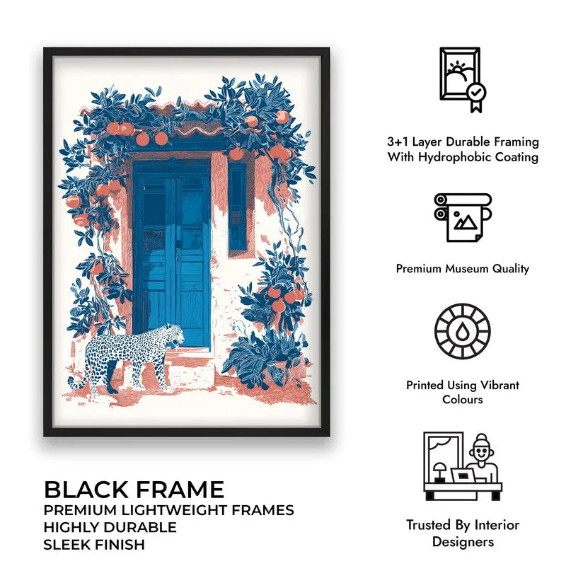 Sapphire Shade Canvas Wall Painting - Black Frame media 11