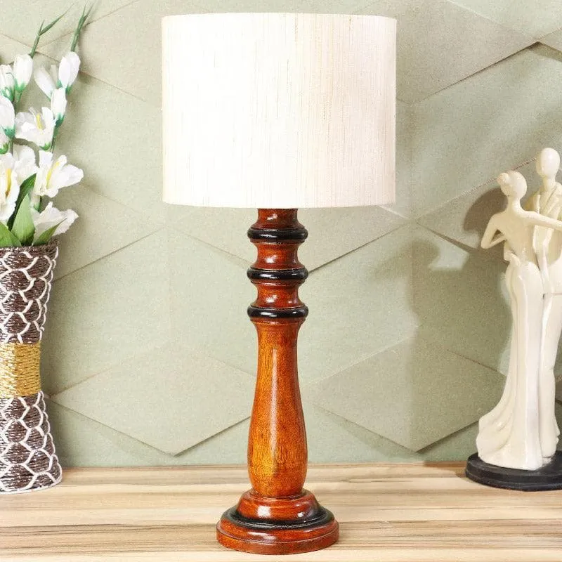 Urbane Rene Fabric Table Lamp - White,Brown media 3