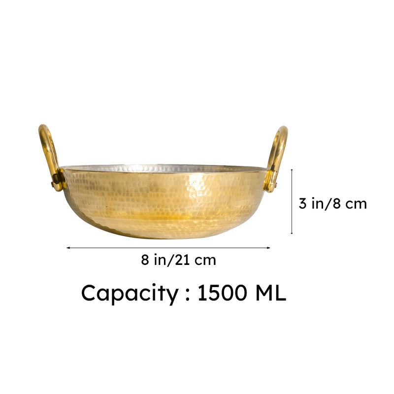 Aurelia Glossy Brass Kadhai - 1500 mL media 13