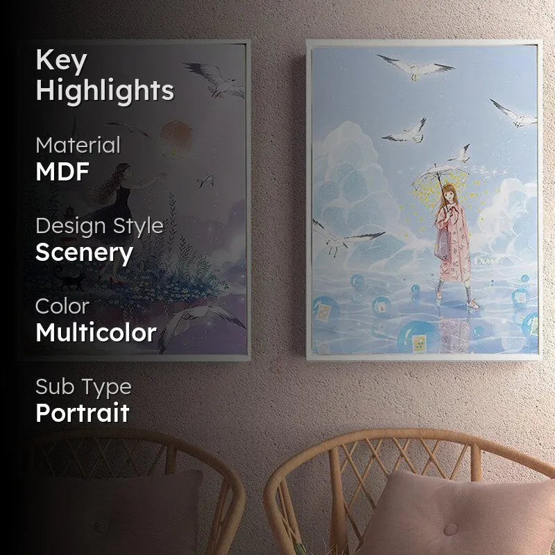 Girl Spell Wall Painting - Set Of Two media 2