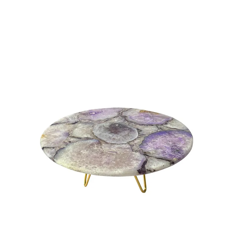 Myrla Handcrafted Agate Cake Stand - Purple media 5