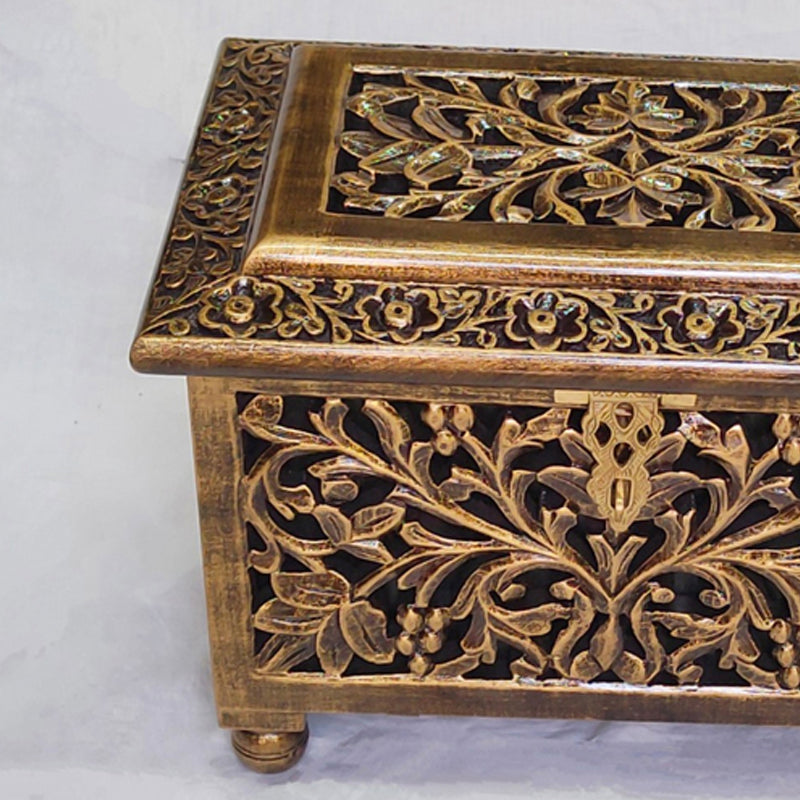 Arysta Decorative Wood Jewel Box - Gold media 3