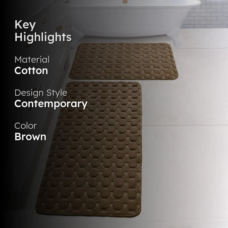 PurePlush Cotton Bath Mats (Brown) - Set of Two media 2