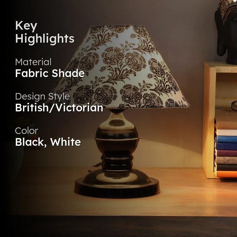 Filigree Avalon Fabric Table Lamp - Black,White media 2