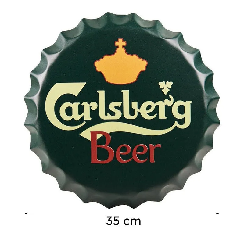Carlsberg Beer Bottle Cap Metal Wall Accent media 8