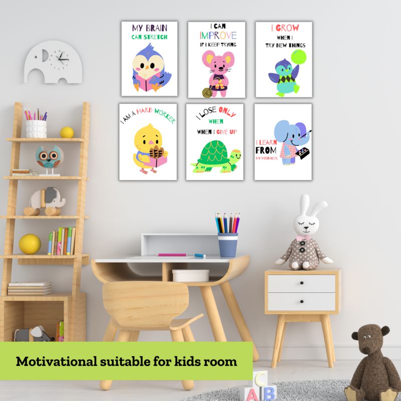 Cute Animal Affirmations Wall Poster - Set of Six media 4