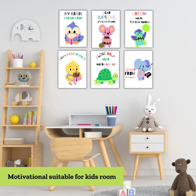 Cute Animal Affirmations Wall Poster - Set of Six media 4