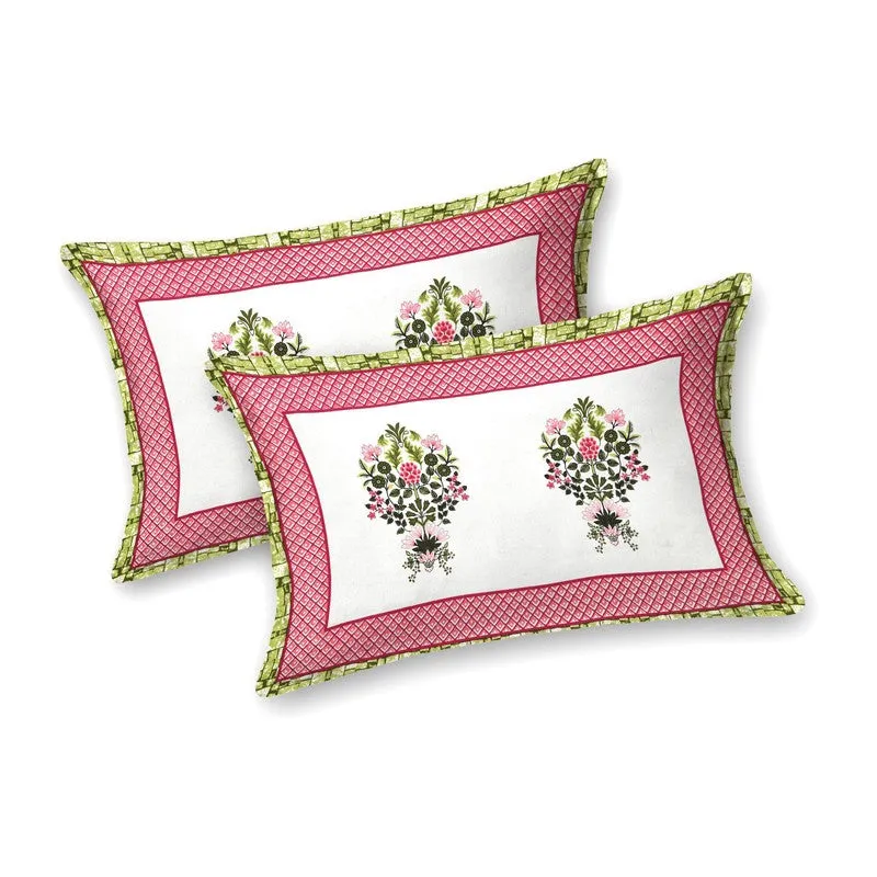 Royaly Cotton Bedsheet (Green,White) - 240 TC media 4