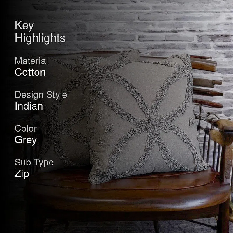 Kata Tufted Cover (Grey) - Set Of Two media 2