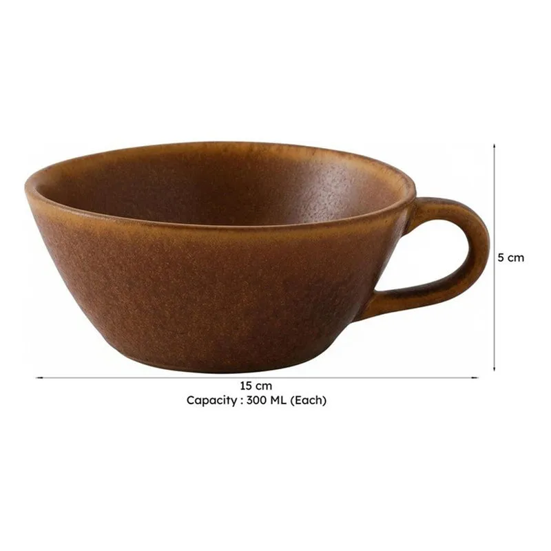 Brewtone Stoneware Tea Cup (300 mL Each) - Set Of Two media 10