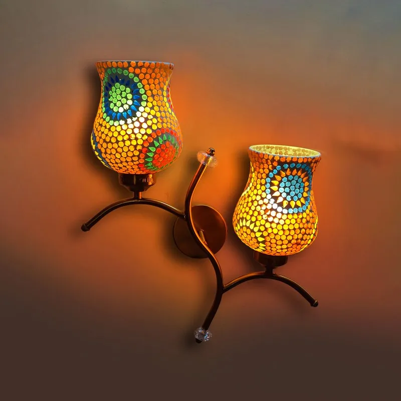 Lumecrest Twin Glass Wall Lamp - Red & Blue media 6