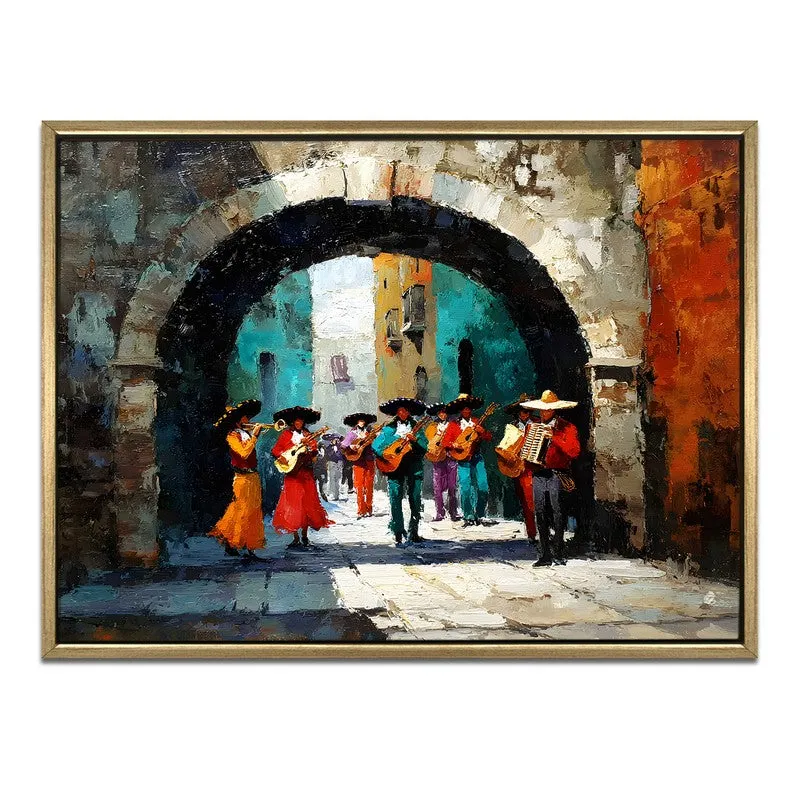 Guitar Parade Canvas Wall Painting With Frame media 3