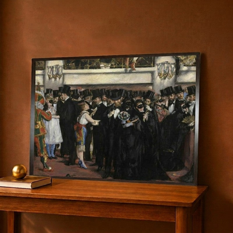 Masked Ball at the Opera 1873 Canvas Wall Painting - 12 x 9 Inches