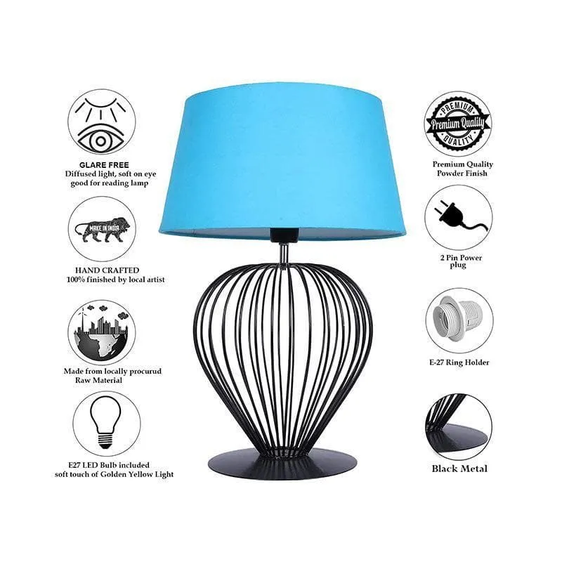 Emara Fabric Table Lamp - Blue,Black media 6