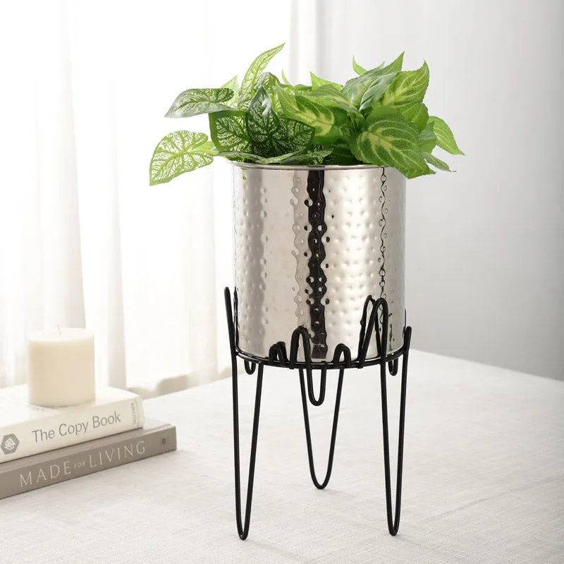 Retsa Stainless Steel Planter - Silver & Black media 2