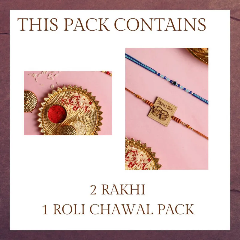 Party Bro Rakhi with Roli Chawal - Three Piece Set media 4