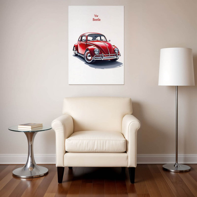 Retro Beetle Charm Wall Poster