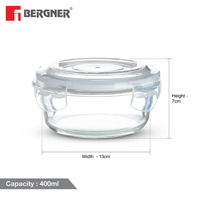 Bergner Glass Guard Airtight Glass Tiffin Box (Transparent) - 400 mL media 7
